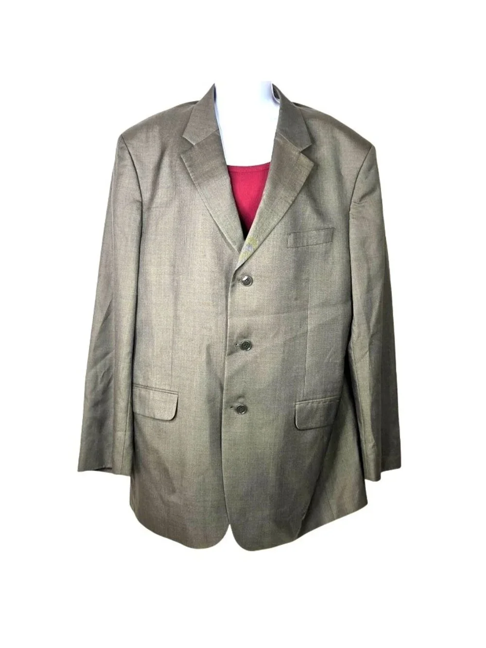 Jones New York Gray 3 Button Wool Silk Blend Sport Coat Blazer Jacket Size L 46